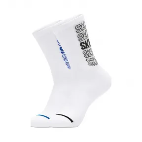 斯凯奇/Skechers 深黑色/蓝色 CREW SOCK 男子中筒袜 L420M098-00U9