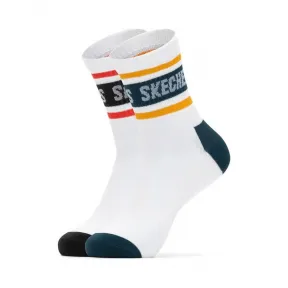 斯凯奇/Skechers 亮白色 CREW SOCK 男子中筒袜 L420M115-0019
