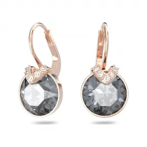 施华洛世奇/Swarovski  Bella V 水滴形耳环  圆形切割  灰色  镀玫瑰金色调 5299317