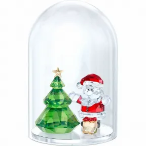 施华洛世奇/Swarovski 摆件 仿水晶钟罩 – 圣诞树与圣诞老人 5403170