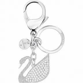 施华洛世奇/Swarovski 坠饰 Iconic swan 手袋坠饰, 白色, 不锈钢 5413623