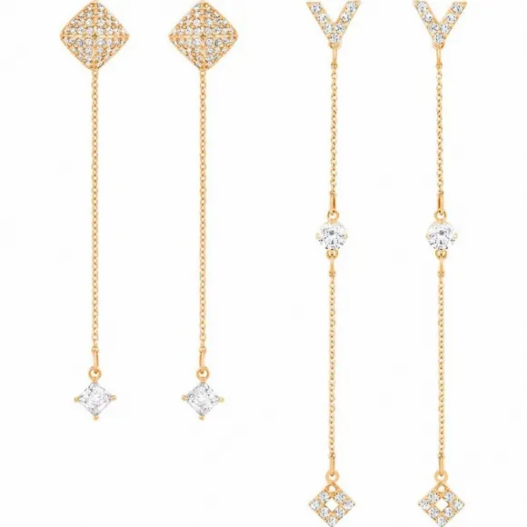 施华洛世奇/Swarovski 耳饰 Grapefruit 穿孔耳环, 白色, 镀玫瑰金色 5422270