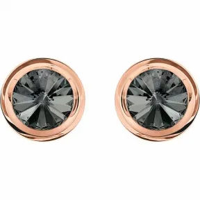施华洛世奇/Swarovski Round 袖扣, 灰色, 镀玫瑰金色调 5429900