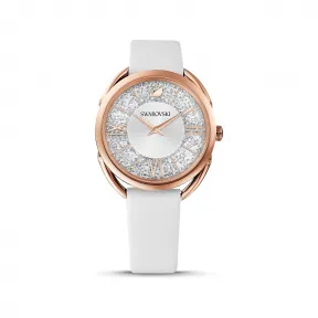 施华洛世奇/Swarovski Crystalline Glam 腕表, 真皮表带, 白色, 玫瑰金色调 PVD 5452459