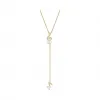 施华洛世奇/Swarovski Pleasant Y形项链, 白色, 镀金色调 5497885
