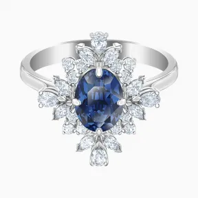 施华洛世奇/Swarovski Palace 戒指图案, 蓝色, 镀铑 5498839