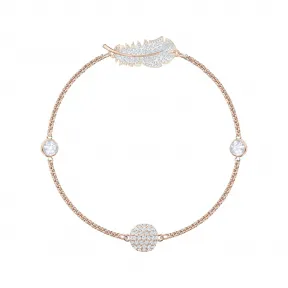 施华洛世奇/Swarovski Remix Collection Feather Strand, 白色, 镀玫瑰金色调 5511088