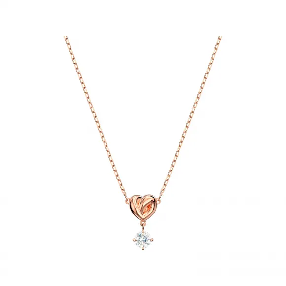施华洛世奇/Swarovski  Lifelong Heart 链坠  心形  白色  镀玫瑰金色调 5516542