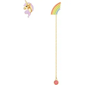施华洛世奇/Swarovski Out of this World Unicorn 穿孔耳环, 彩色设计, 镀金色调 5531528