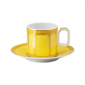 施华洛世奇/Swarovski Signum 咖啡杯连茶碟  瓷器  黄色 5648498