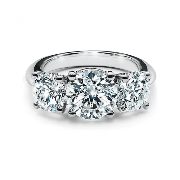 蒂芙尼/Tiffany 三石戒指系列铂金订婚钻戒:恒久爱情的华美诠释 21359939 