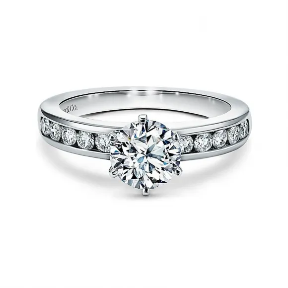 蒂芙尼/Tiffany Tiffany® Setting 镶钻戒圈六爪镶嵌钻戒:经典订婚钻戒 27162428 