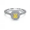 蒂芙尼/Tiffany Soleste 铂金枕形切割黄钻光环订婚戒指 30274652 