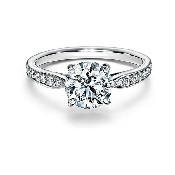 蒂芙尼/Tiffany Harmony™ 系列铂金镶钻戒圈订婚钻戒 30792017 