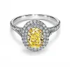 蒂芙尼/Tiffany Soleste 铂金镶椭圆形黄钻双光环订婚戒指 31286859 