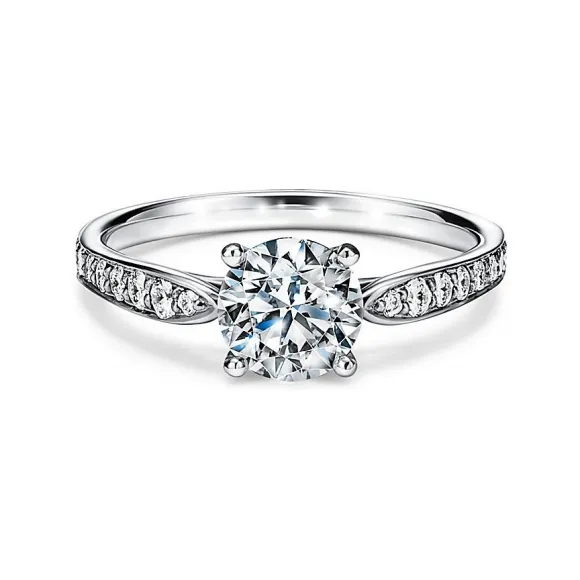 蒂芙尼/Tiffany Harmony™ 系列铂金镶钻戒圈订婚钻戒 32719538 