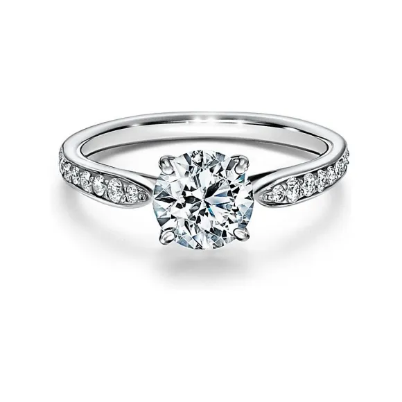 蒂芙尼/Tiffany Harmony™ 系列铂金镶钻戒圈订婚钻戒 32838928 