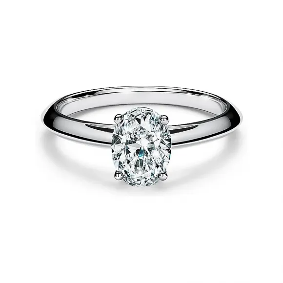 蒂芙尼/Tiffany 铂金镶椭圆形切割钻石订婚戒指 33482531 