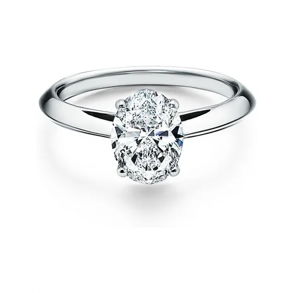 蒂芙尼/Tiffany 铂金镶椭圆形切割钻石订婚戒指 33683766 