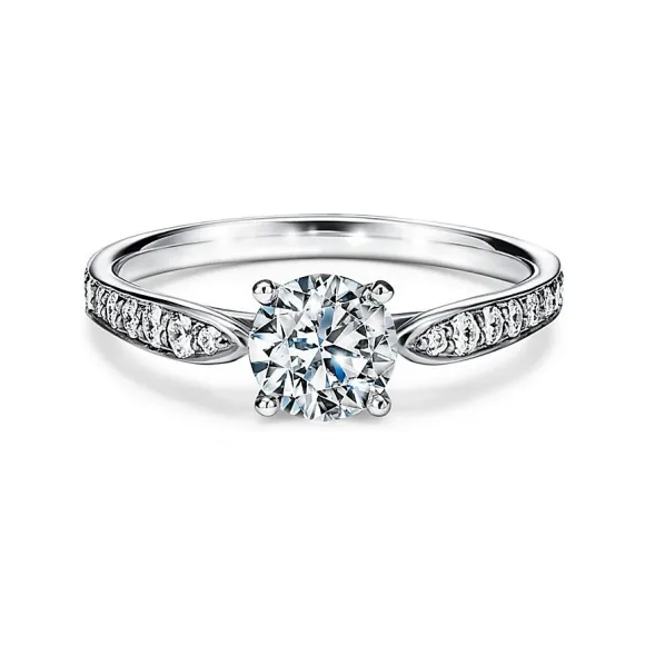 蒂芙尼/Tiffany Harmony™ 系列铂金镶钻戒圈订婚钻戒 35862455 