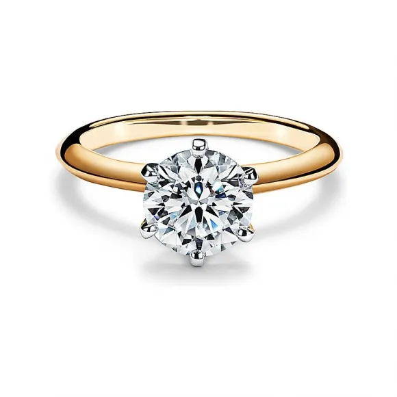 蒂芙尼/Tiffany Tiffany® Setting 18K 金六爪镶嵌钻戒:经典订婚钻戒 60448558 