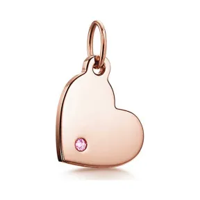 Tiffany Charms 系列 18K 玫瑰金镶粉色蓝宝石心形吊饰，迷你号  60879958