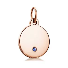 Tiffany Charms 系列 18K 玫瑰金镶蓝宝石圆形吊饰，迷你号  60879974