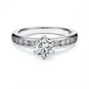 蒂芙尼/Tiffany Tiffany® Setting 镶钻戒圈六爪镶嵌钻戒:经典订婚钻戒 61126546 