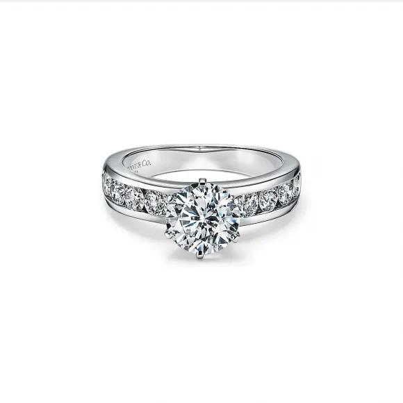 蒂芙尼/Tiffany Tiffany® Setting 镶钻戒圈六爪镶嵌钻戒:经典订婚钻戒 62058064 