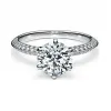 蒂芙尼/Tiffany Tiffany® Setting 铺镶钻石戒圈六爪镶嵌钻戒:经典订婚钻戒 62455098 