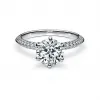 蒂芙尼/Tiffany Tiffany® Setting 铺镶钻石戒圈六爪镶嵌钻戒:经典订婚钻戒 63057959 