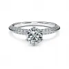 蒂芙尼/Tiffany Tiffany® Setting 铺镶钻石戒圈六爪镶嵌钻戒:经典订婚钻戒 63065781 