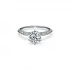 蒂芙尼/Tiffany Tiffany® Setting 铺镶钻石戒圈六爪镶嵌钻戒:经典订婚钻戒 63082678 