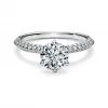 蒂芙尼/Tiffany Tiffany® Setting 铺镶钻石戒圈六爪镶嵌钻戒:经典订婚钻戒 63108235 
