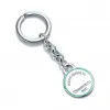Return to Tiffany™ 系列纯银搭配 Tiffany Blue 蒂芙尼蓝色™ 珐琅装饰圆形吊饰钥匙扣  63311