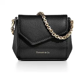 蒂芙尼/Tiffany Tiffany T 系列黑色皮革 Nano 包袋