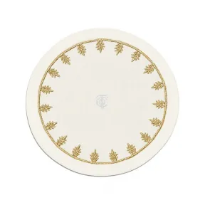 蒂芙尼/Tiffany 白色刺绣亚麻 Crest 杯垫 74111971
