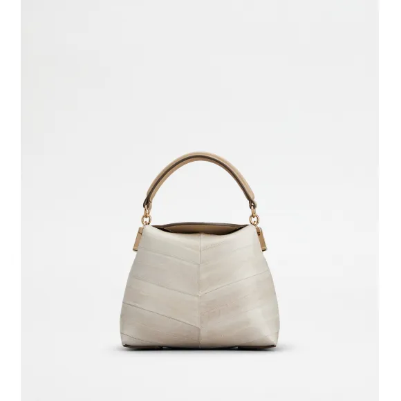 托德斯/Tod's Woman GREY Tod's T Case Tote Messenger Bag in Eel Leather Micro XBWTSTO0000S6JPZ6O42