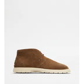 托德斯/Tod's Man 棕色 絨面皮革沙漠靴 XXM59K00D80RE09MS818