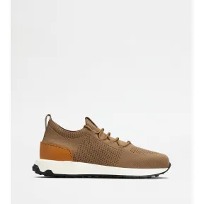 托德斯/Tod's 男人 棕色 科技织物拼皮革袜靴式运动休闲鞋 XXM63K0IE40TAD9999