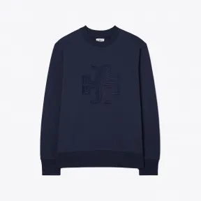 汤丽柏琦/Tory Burch 厚实棉质毛圈布心形 Logo 圆领衫 83227-405