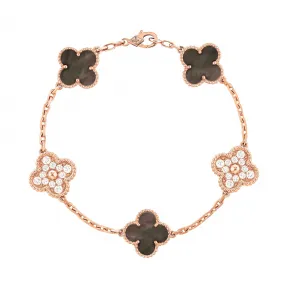 梵克雅宝/Van Cleef & Arpels Vintage Alhambra手链 5枚四叶幸运图案 - VCARP2R100