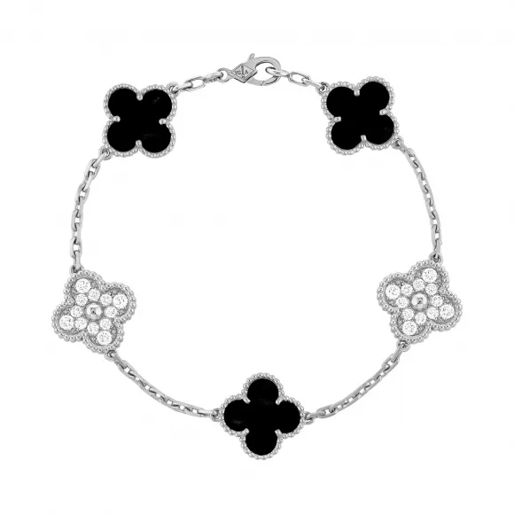 梵克雅宝/Van Cleef & Arpels Vintage Alhambra手链 5枚四叶幸运图案 - VCARP2R900