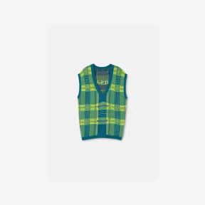 范思哲/Versace Men's 格纹麻花针织马甲 1009928-1A07143-2VA90