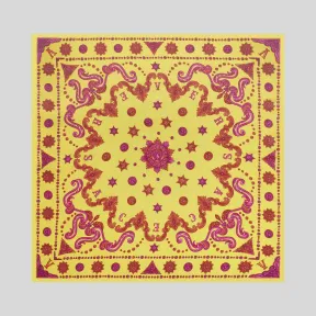 Versace  Barocco Western印花桑蚕丝方巾 IFO9001-A233148_A7020