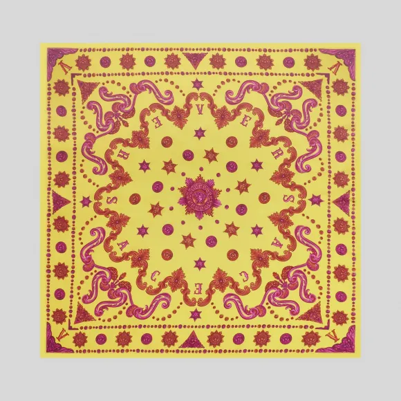 Versace  Barocco Western印花桑蚕丝方巾 IFO9001-A233148_A7020