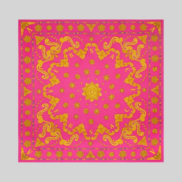 Versace  Barocco Western印花桑蚕丝方巾 IFO9001-A233148_A7230