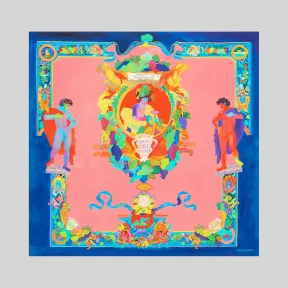 Versace  Caravaggio印花桑蚕丝方巾 IFO9001-A233908_A7000