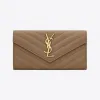 伊夫圣罗兰/Yves Saint laurent cassandre saint laurent matelassé粒面压印皮革大号翻盖钱包 372264BOW012346
