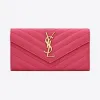 伊夫圣罗兰/Yves Saint laurent monogram大号翻盖粒面压印皮革钱包 372264BOW015526